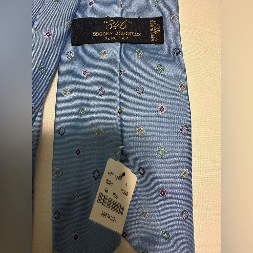 Brooks Brothers Tie Silk Blue Geometric 3.5